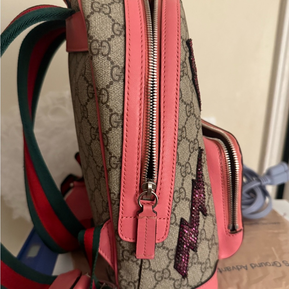 Gucci Beige and Pink Backpack with Sequin Details - Picture 3 of 9